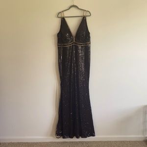 Fashion Nova Black Sequin Gown